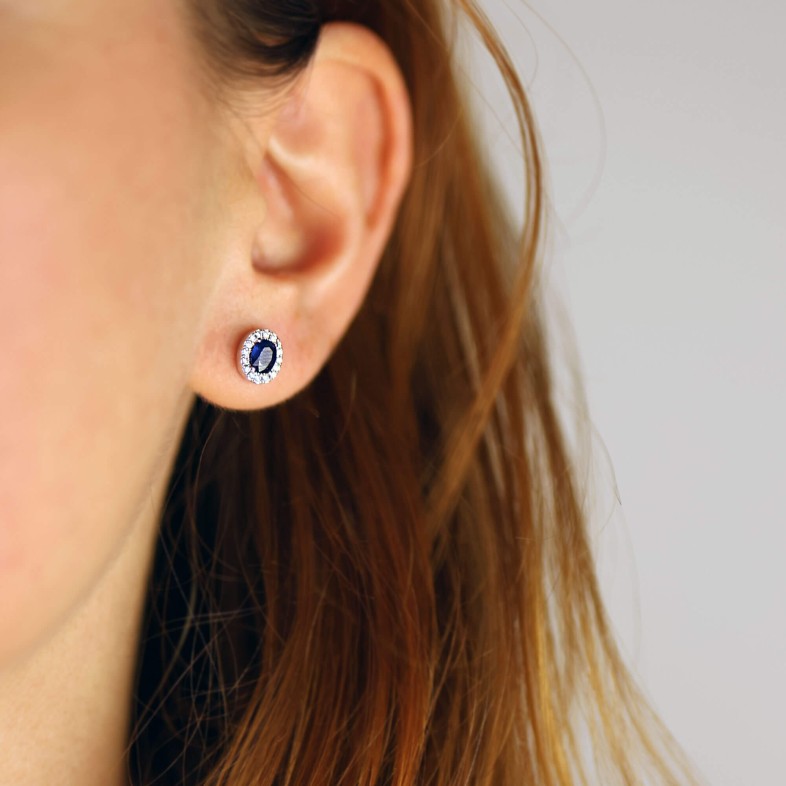 Diamond and Sapphire Earrings