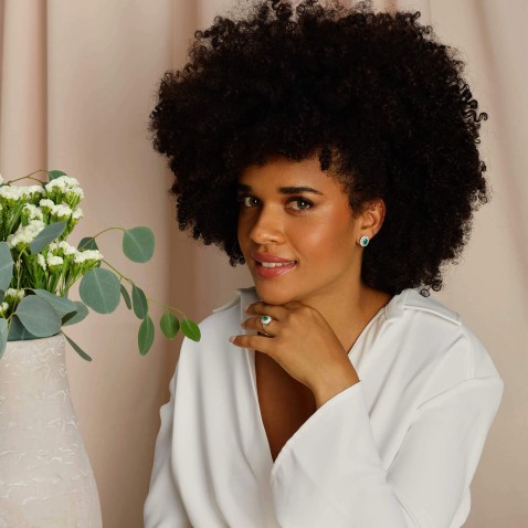 Brincos com Diamantes e Esmeralda