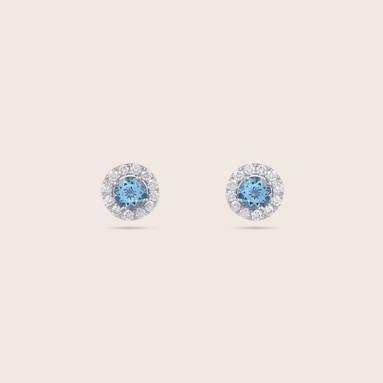 Brincos guas Marinhas e Diamantes