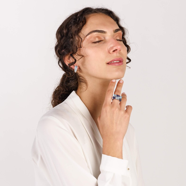 Topaz and Diamond Earrings