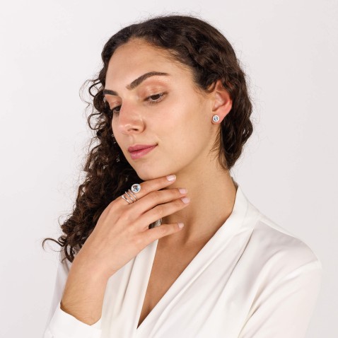 Brincos guas Marinhas e Diamantes