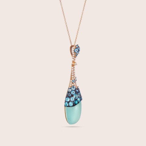 Topaz and Diamond Pendant