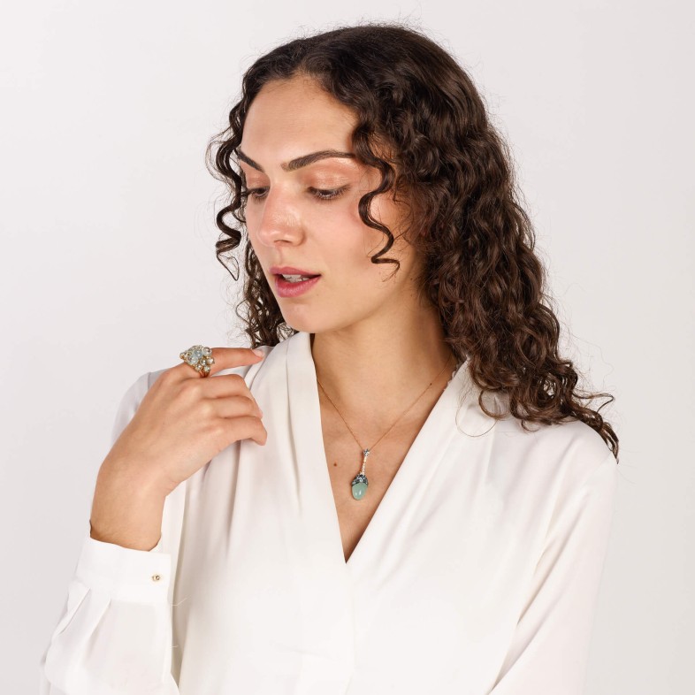 Topaz and Diamond Pendant