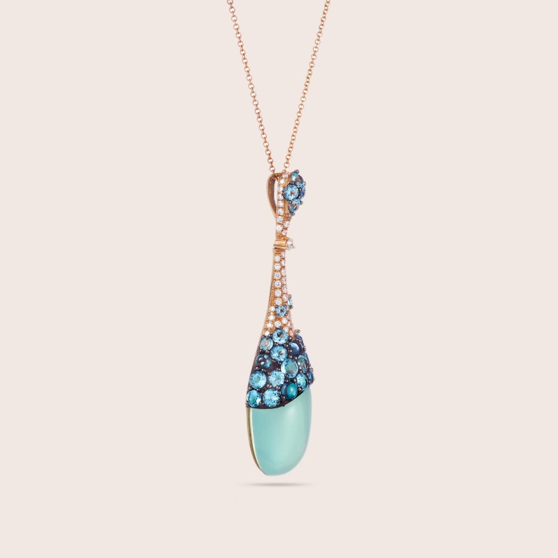 Topaz and Diamond Pendant