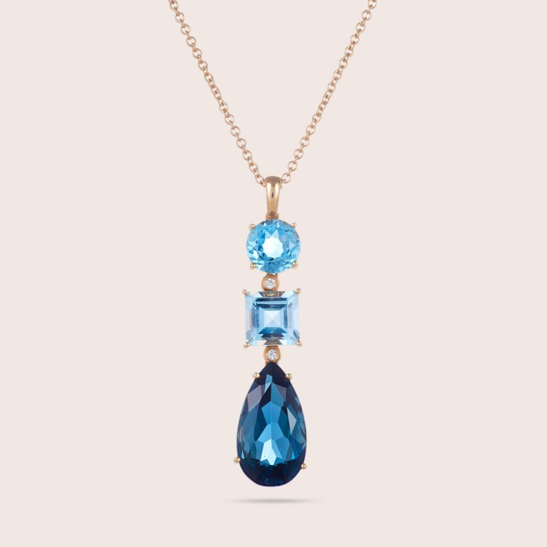 Topaz and Diamond Pendant
