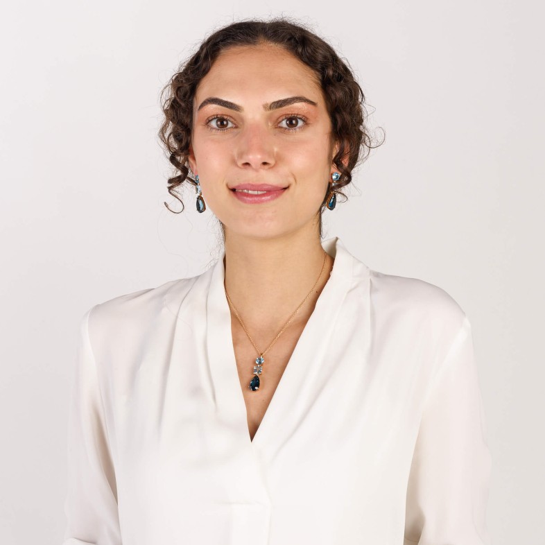 Topaz and Diamond Pendant