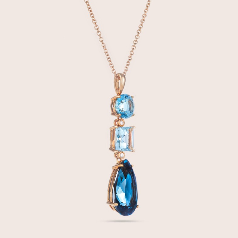 Topaz and Diamond Pendant