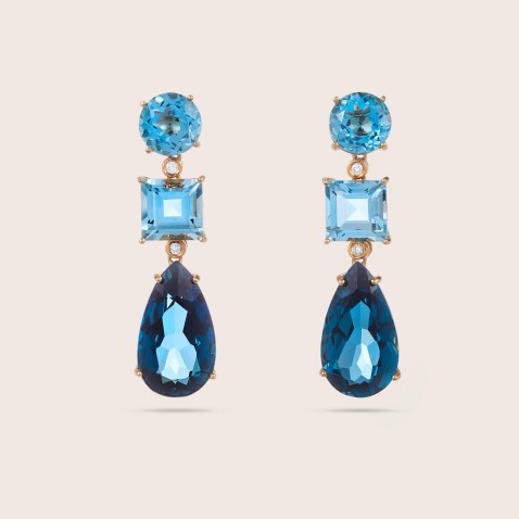 Brincos Topzios e Diamantes