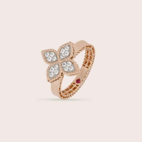 18k Diamond Ring | Princess Flower