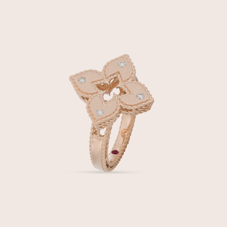 Anel Ouro Rosa 18k e Diamantes | Venetian Princess