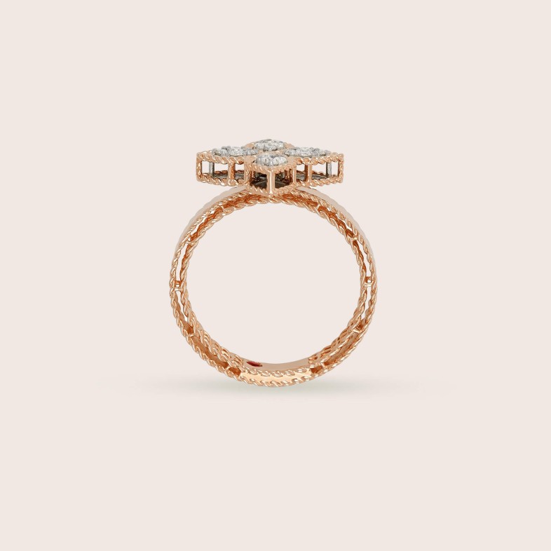 18k Diamond Ring | Princess Flower