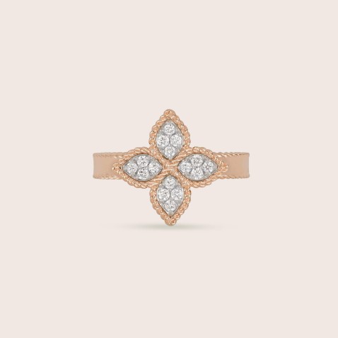 18k Diamond Ring | Princess Flower