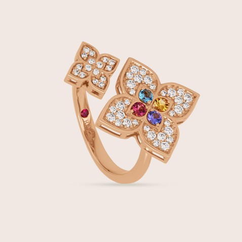 Anel Ouro Rosa 18k Diamantes | Venetian Princess