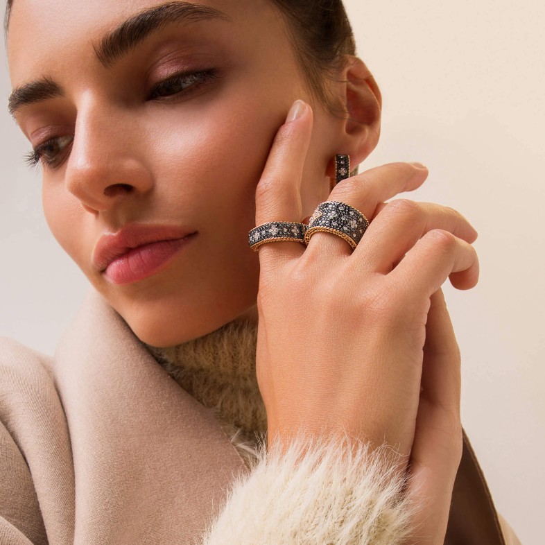 Venetian Princess | Anel com Diamantes Negros e Diamantes