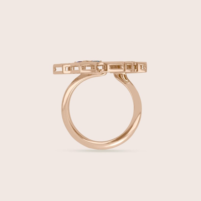 Anel Ouro Rosa 18k Diamantes | Venetian Princess