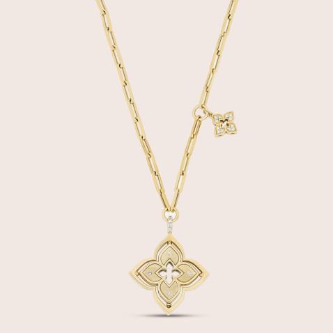18k Gold Diamond Necklace, Mother of Pearl | Venetian Princess