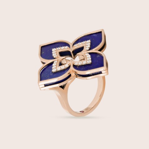 Venetian Princess | Anel com Diamantes e Lapis Lazuli