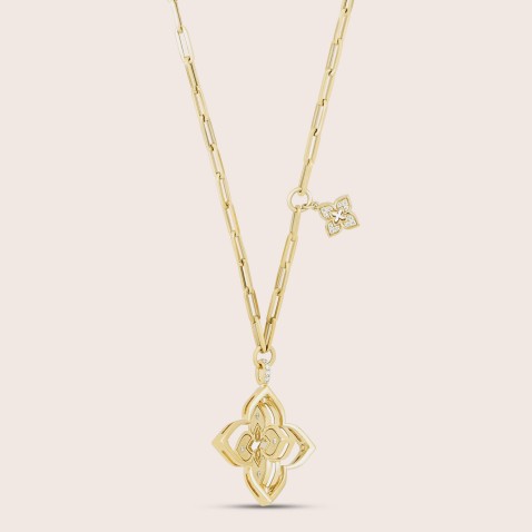 18k Gold Diamond Necklace, Mother of Pearl | Venetian Princess