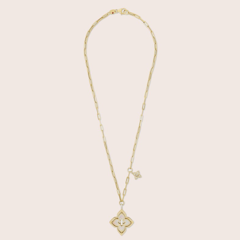 18k Gold Diamond Necklace, Mother of Pearl | Venetian Princess