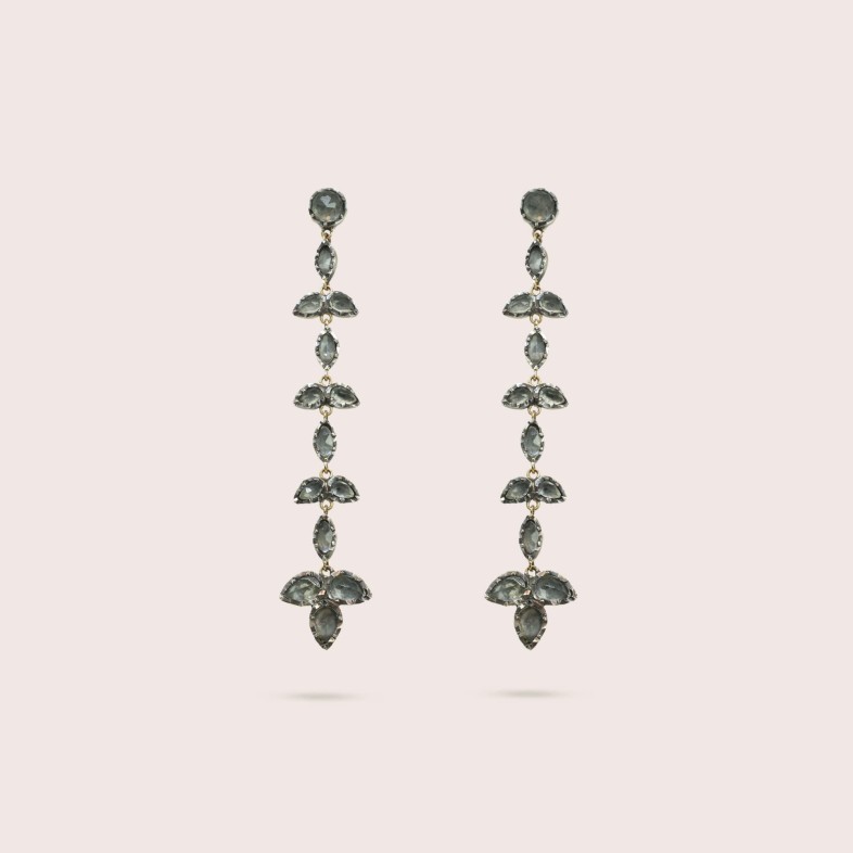 Silver and 19.2K gold earrings
