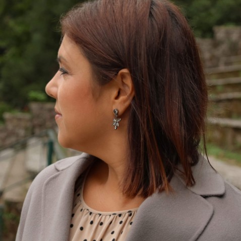 Brincos pendentes Prata e Ouro 19,2K | Minas Novas