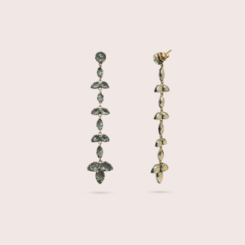 Brincos pendentes Prata e Ouro 19,2K