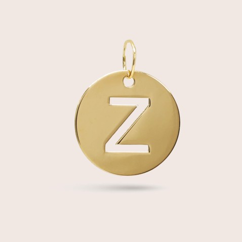 Letter Z Gold Charm - 15 mm
