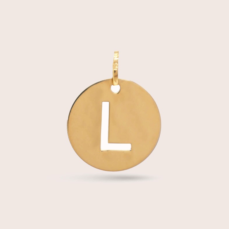 Letter L Gold Charm - 15 mm