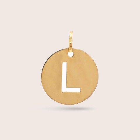 Letter L Gold Charm - 15 mm