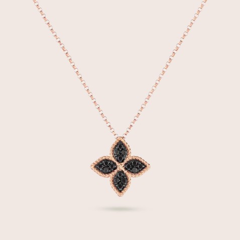 Princess Flower | Fio Pendente com Diamantes Negros