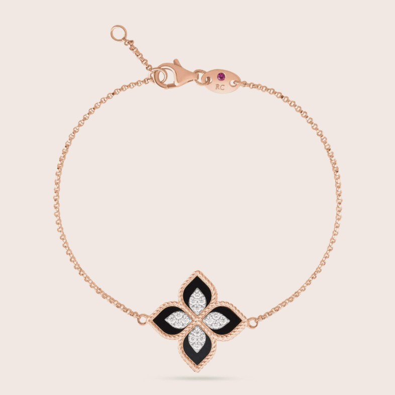 Princess Flower | Black Jade and Diamond Bracelet