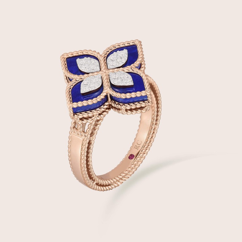 Princess Flower | Lapis Lazuli and Diamond Ring