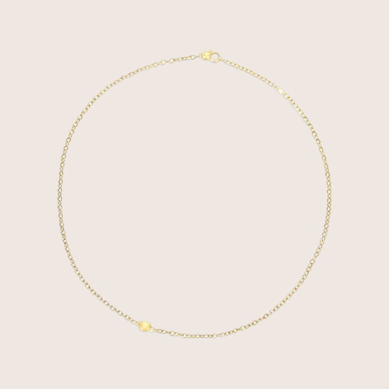 Chain Necklace in Hand-Engraved Gold | Boules