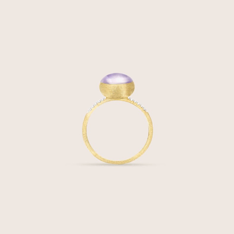 Violetta Gold Diamonds Lepidolite Ring | Boules