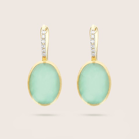 "Boules" Earrings in Gold, Diamonds and Jadeite