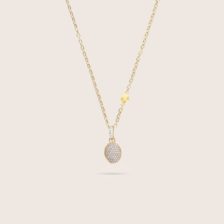 Pendente "Boules" Ouro e Diamantes Pav