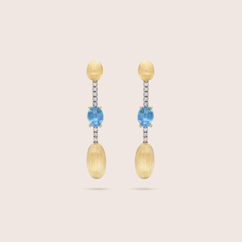 Brincos Ouro 18k e Topzio London Blue | Azure