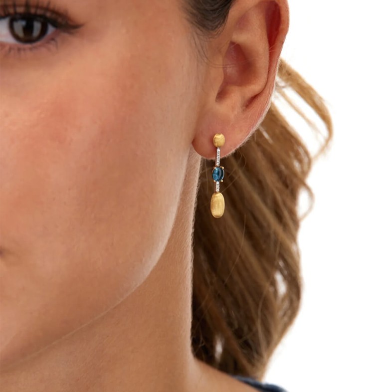 Brincos Ouro 18k e Topzio London Blue | Azure