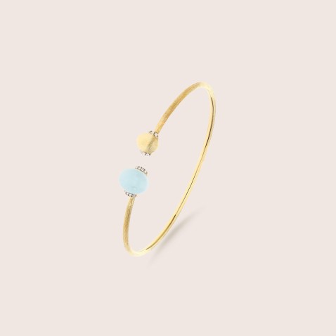 Milky Aquamarine Bracelet in Yellow Gold | Azure