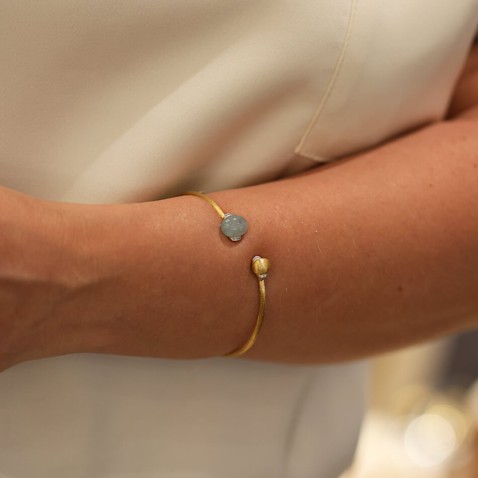 Escrava em Ouro 18K com gua-marinha e Diamantes | Azure