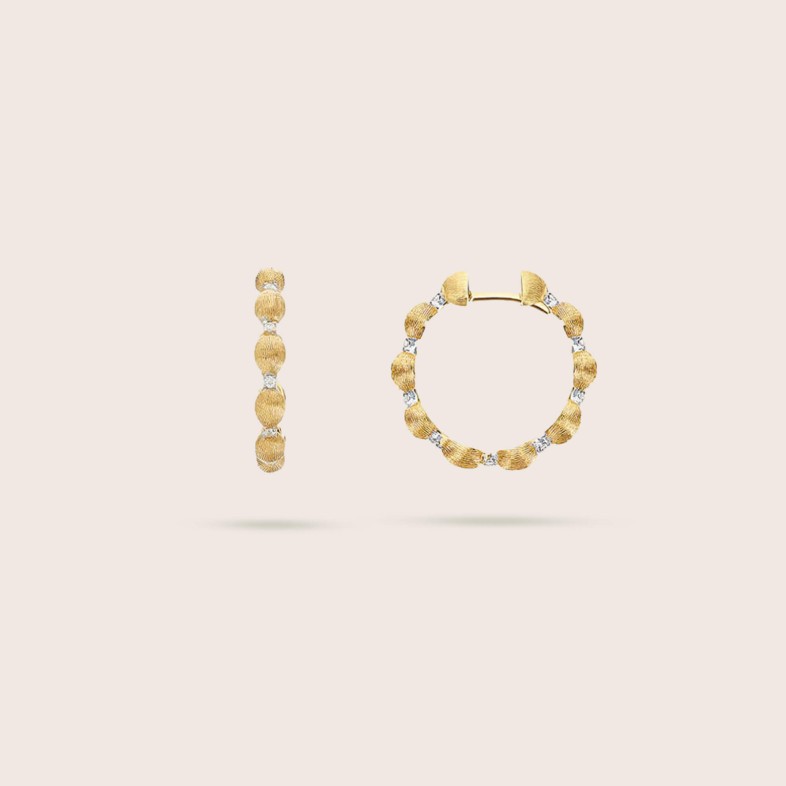 Gold and Diamonds Hoop Earrings | Dancing lite