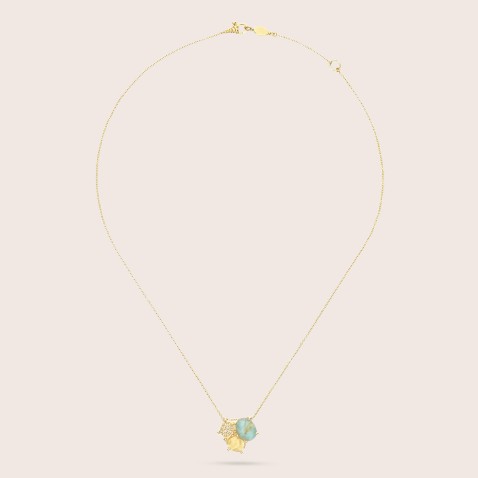 FIO COM PENDENE 18K/RUTILE QUARTZ/DIAM.