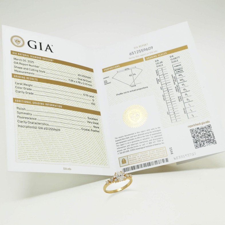 Anel de Noivado Ouro 19,2K com Diamantes