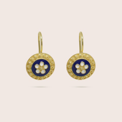 Gold-plated Sterling Silver Enamel Earrings | Rosas Portuguesas