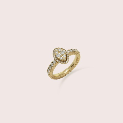 Anel de noivado em ouro 18K com diamantes