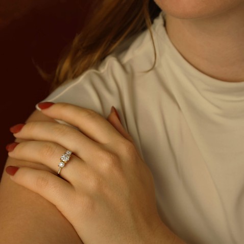 Anel de Noivado Ouro Diamantes | Special Moments