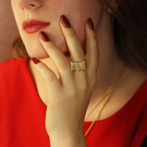 Gold-plated silver ring