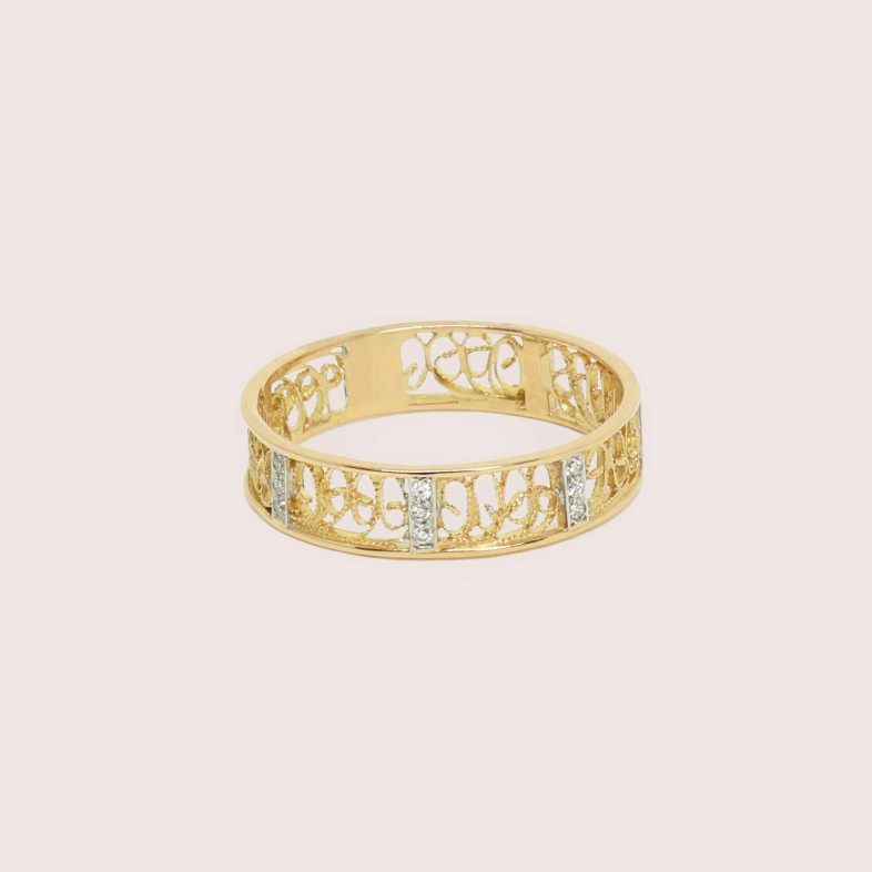 ANEL FILIGRANA OURO 19,2K | Diamond Filigree