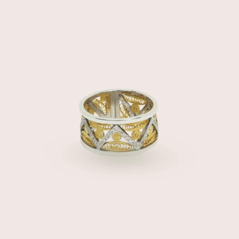 ANEL FILIGRANA OURO 19,2K | Diamond Filigree
