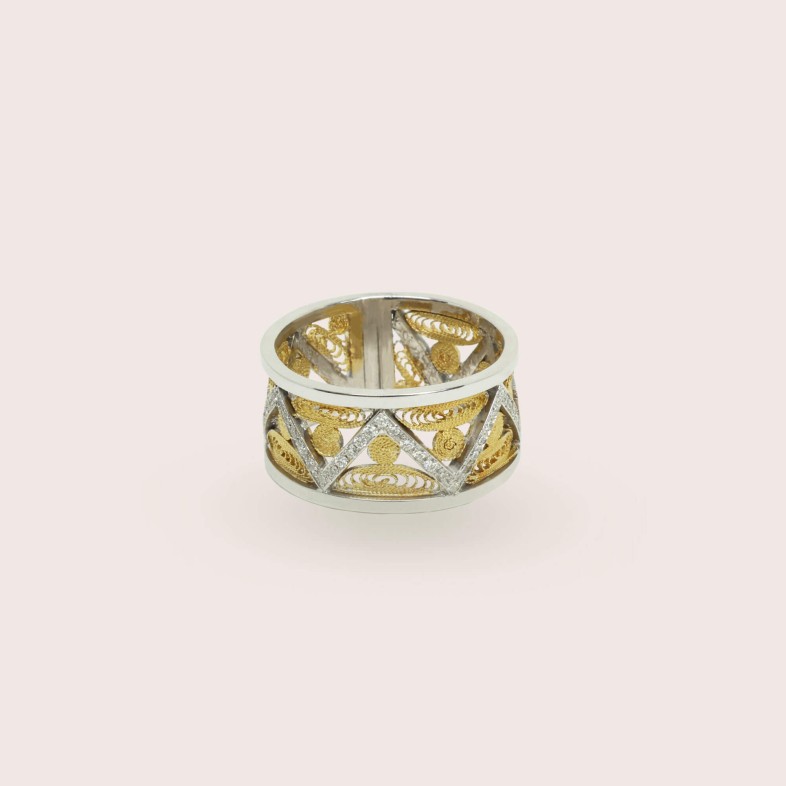 19.2K GOLD FILIGREE RING | Diamond Filigree